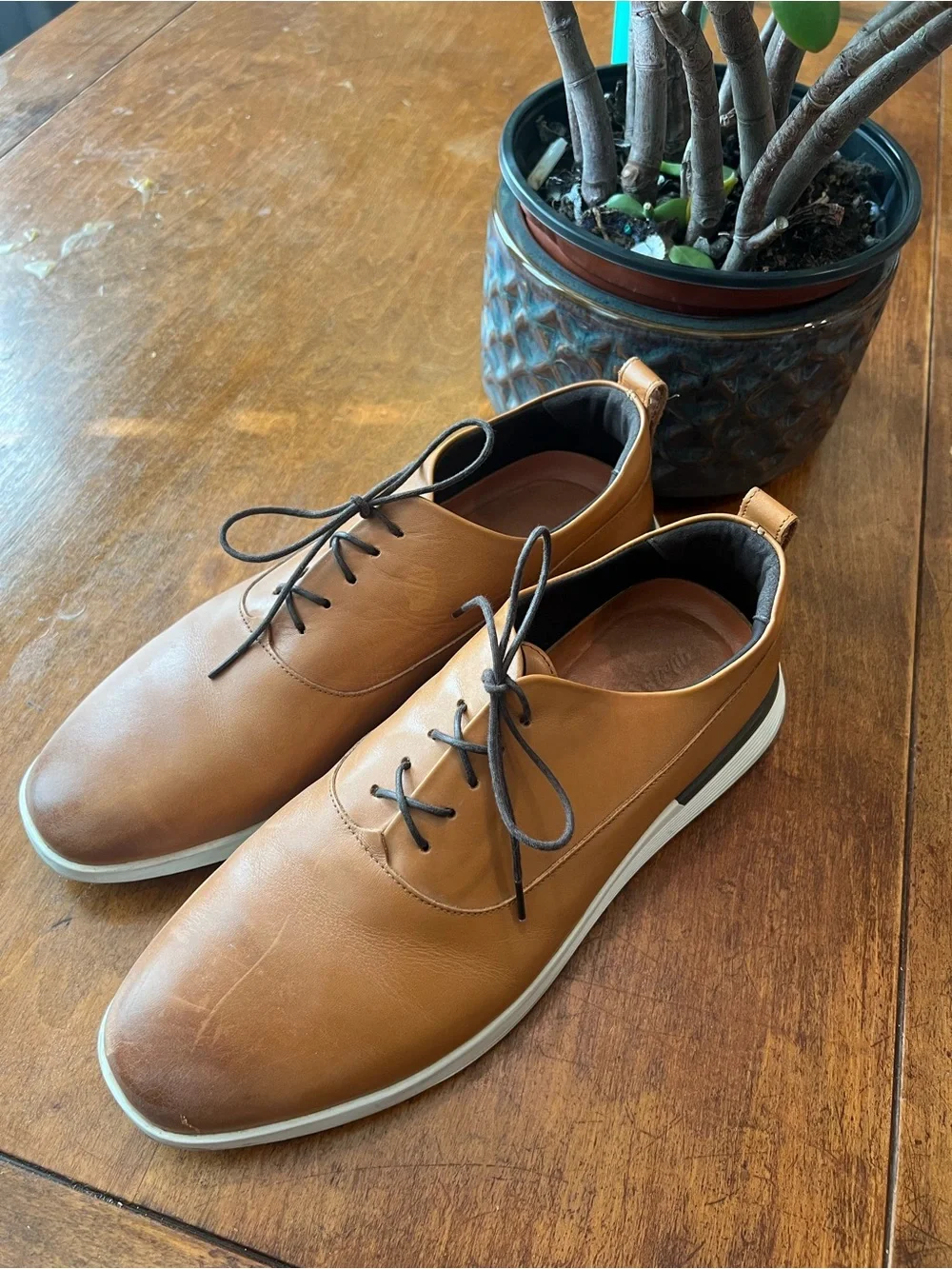 Wolf & Shepherd Men’s Brown Leather Dress Shoes Size 11 Comfort Oxford Portugal